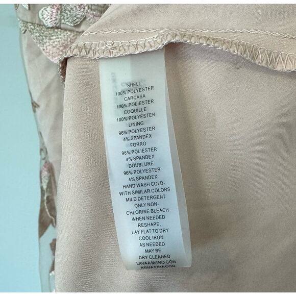 NEW Vince Camuto Size 6 Embroidered Mesh Midi with V-Neck and Spaghetti Strap - Picture 7 of 8